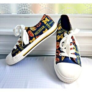 FOCO Kids University of‎ Michigan Low-Top Canvas Shoes/Sneakers - sz 3-4 - EUC